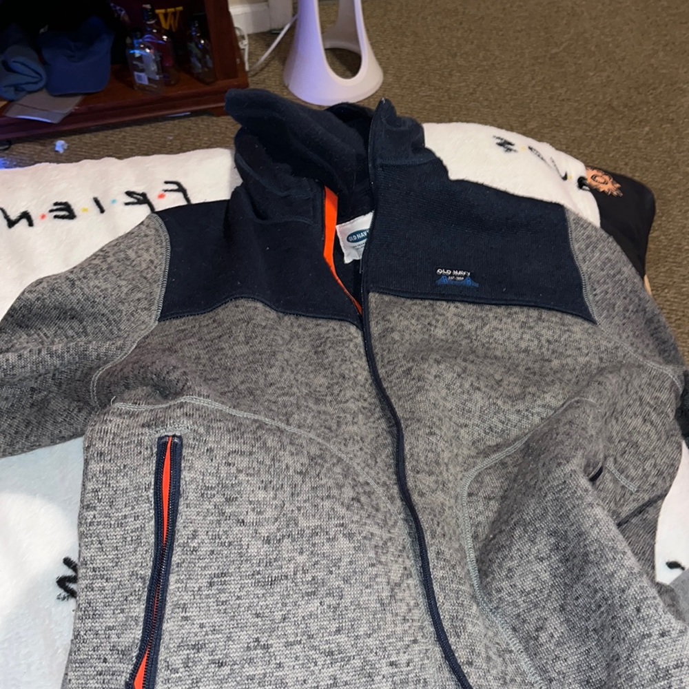 Old navy zip up hoodie. Multi colored, size medium and comfy